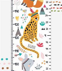 Animals Growth Chart Tribal Height Chart For Kids Etsy