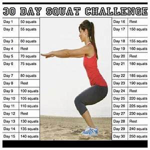 Squat Challenge 30 Day Squat Challenge Workout Challenge Squat