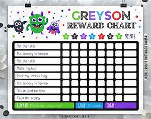Editable Monsters Chart Monsters Behavior Chart Chore Chart Etsy