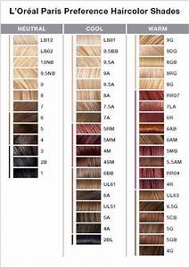 Preference Color Chart Chart Color Preference Loreal Hair Color