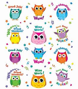 Owl Motivational Word Stickers Teachers Bazaar