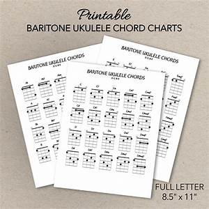 Baritone Ukulele Chord Charts Printable Pdf Format Letter Size Print