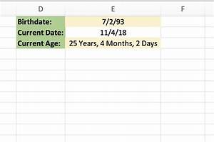 How To Calculate Your Age With Excel 39 S Datedif Function