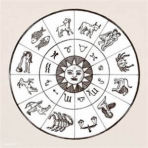 Hand Drawn Horoscope Map Isolated On Background Premium Image By
