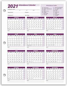 Free Printable 2021 Employee Attendance Calendar Pdf Printable Word