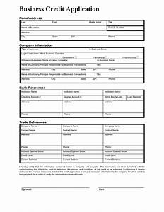 Commercial Credit Application Form Template Free Free Printable Templates