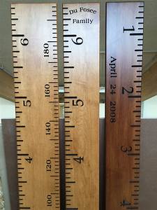 Engraved Wood Ruler Growth Chart Inches Metric Life Size Etsy