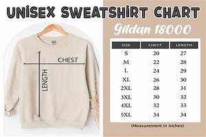 Gildan 18000 Size Chart Sweatshirt Graphic By Evarpatrickhg65
