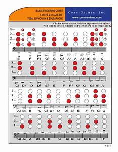 3 4 Valve Bb Tuba Euphonium Sousaphone Basic Chart