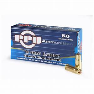 Ppu 9mm Luger Standard Blank 50 Rounds 222527 9mm Ammo At