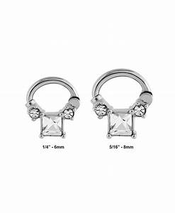 316l Surgical Steel Hinged Septum Clicker Square Choose Your Color