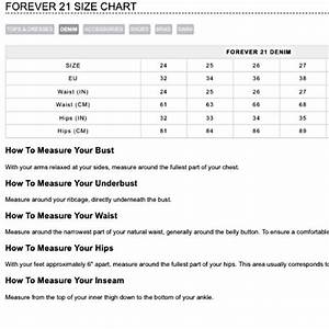 Forever 21 Size Chart