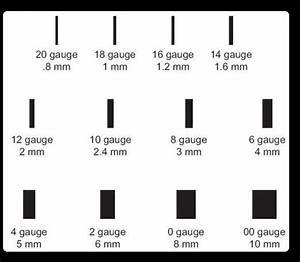Typical Sizes For Making Gauged Earrings Gauges Size Chart Ear Gauge
