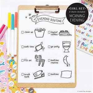 Chore Chart Instant Printable Diy Morning Jobs Evening Etsy Chore