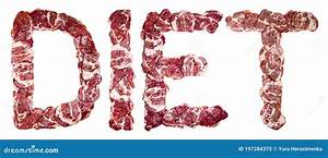 Diet Fresh Meat Alphabet Conceptual Font For Design Stock Image