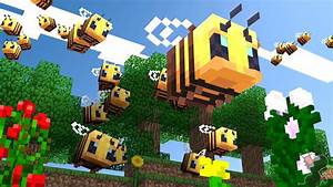 Since Bees Are Now In Minecraft I Made A Little Render With A Swarm Of