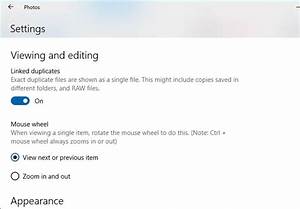 Photos App Mouse Wheel Settings Scroll To Zoom Or View Prev Next
