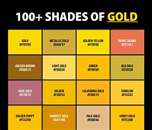 100 Shades Of Gold Color Names Hex Rgb Cmyk Codes Creativebooster