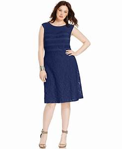 Spense Plus Size Lace Shift Dress In Blue Lyst