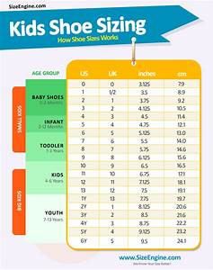Kids Shoe Size Guide Measurement Conversion Chart Sizeengine