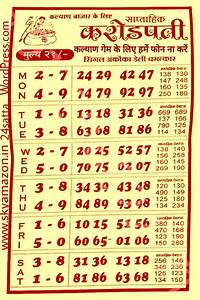 Super Laxmi Satta Chart Satta Jkz