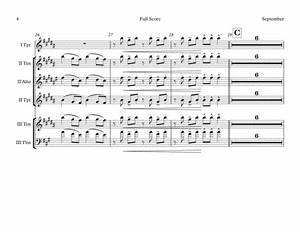 September Horn Chart 3 Horns Key Of A Free Music Sheet Musicsheets Org