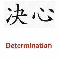 The Words Determination Are Written In Chinese Characters