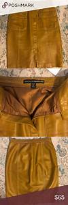  Allard Ellen Tracy Mustard Leather Skirt Beautiful Mustard Yellow