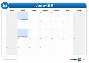 january 2018 calendar