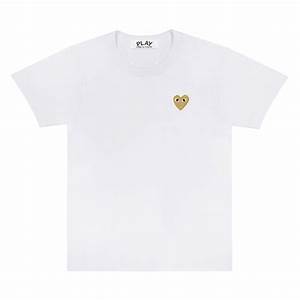 Cdg Play T Shirt Koszulka Gold Heart Hype Panda