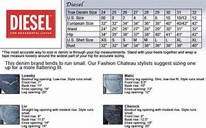 Diesel Jeans Size Chart And Measuring Guide For Men Chat With Fashion