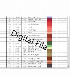 dmc anchor jp coats embroidery floss conversion chart digital etsy