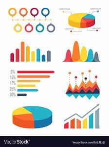 Set Of Pie Charts And Bar Graphs For Infographic Vector Image