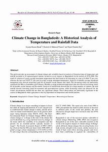 Pdf Climate Change In Bangladesh A Historical Analysis Of