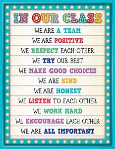 Marquee In Our Class Chart Classroom Charts Classroom Rules Poster