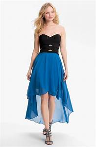 hailey by papell strapless high low dress online only