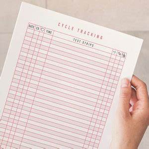 Cycle Tracking Printable Chart Blank Ovulation Tracking Etsy