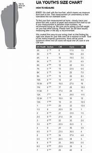 Under Armour Size Guide Size Chart Under Armour Foot Placard Foot