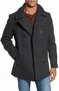 Schott Nyc Slim Fit Melton Wool Blend Peacoat Nordstrom