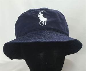 Polo Ralph Navy Lightweight Cotton Bucket Hat Small Defects