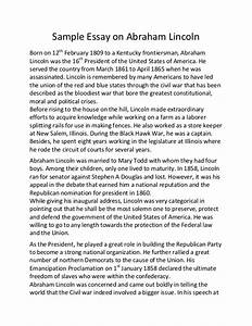 Essay On Abraham Lincoln Cover Letter Templates Essay On Abraham