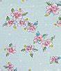  Neuburger Hibiscus Floral Print Interlock Knit Short Sleeve V