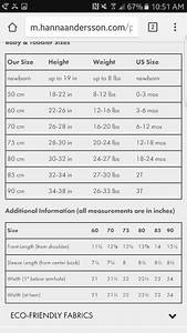 Size Chart For Andersson 6 Mo Andersson Height And Weight