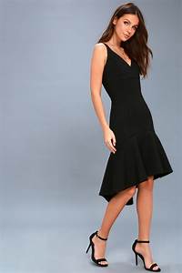 Adelyn Izabella Dress Black Midi Dress Flounce Dress Lulus