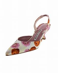 Manolo Blahnik Floral Print Slingback Shoe Manoloblahnik Shoes