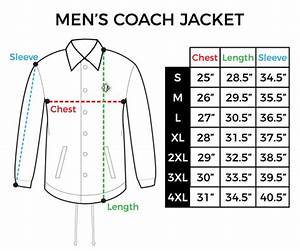 Size Chart Mens Coach Jacket