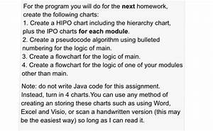 Solved Need The Hipp Ipo Pseudocode And Flowcharts For This Chegg Com