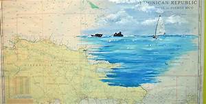 Customized Paintings On Used Nautical Charts Affordable And Unique