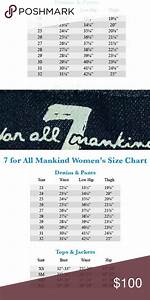 7 Jean 39 S Sizing Chart 7 Jeans Chart Jeans