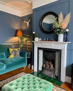 Valspar Paint Colour Passageway Living Room Decor Fireplace Blue